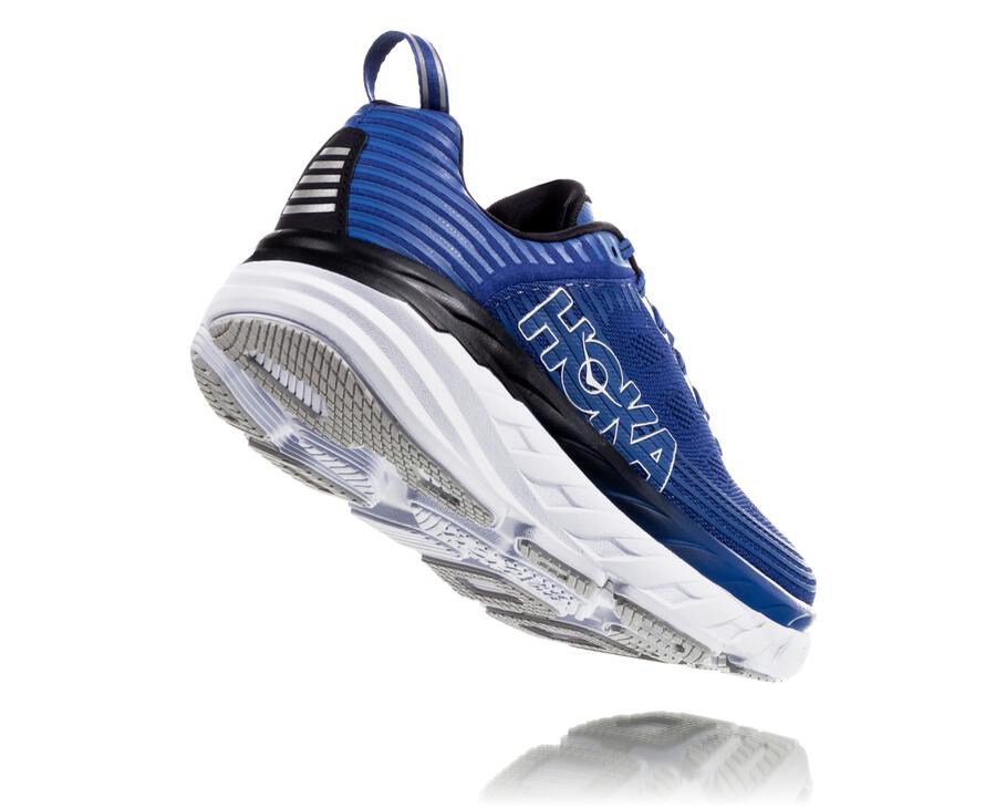 Hoka One One Running Shoes Mens Blue/White - Bondi 6 - 41203BLIX